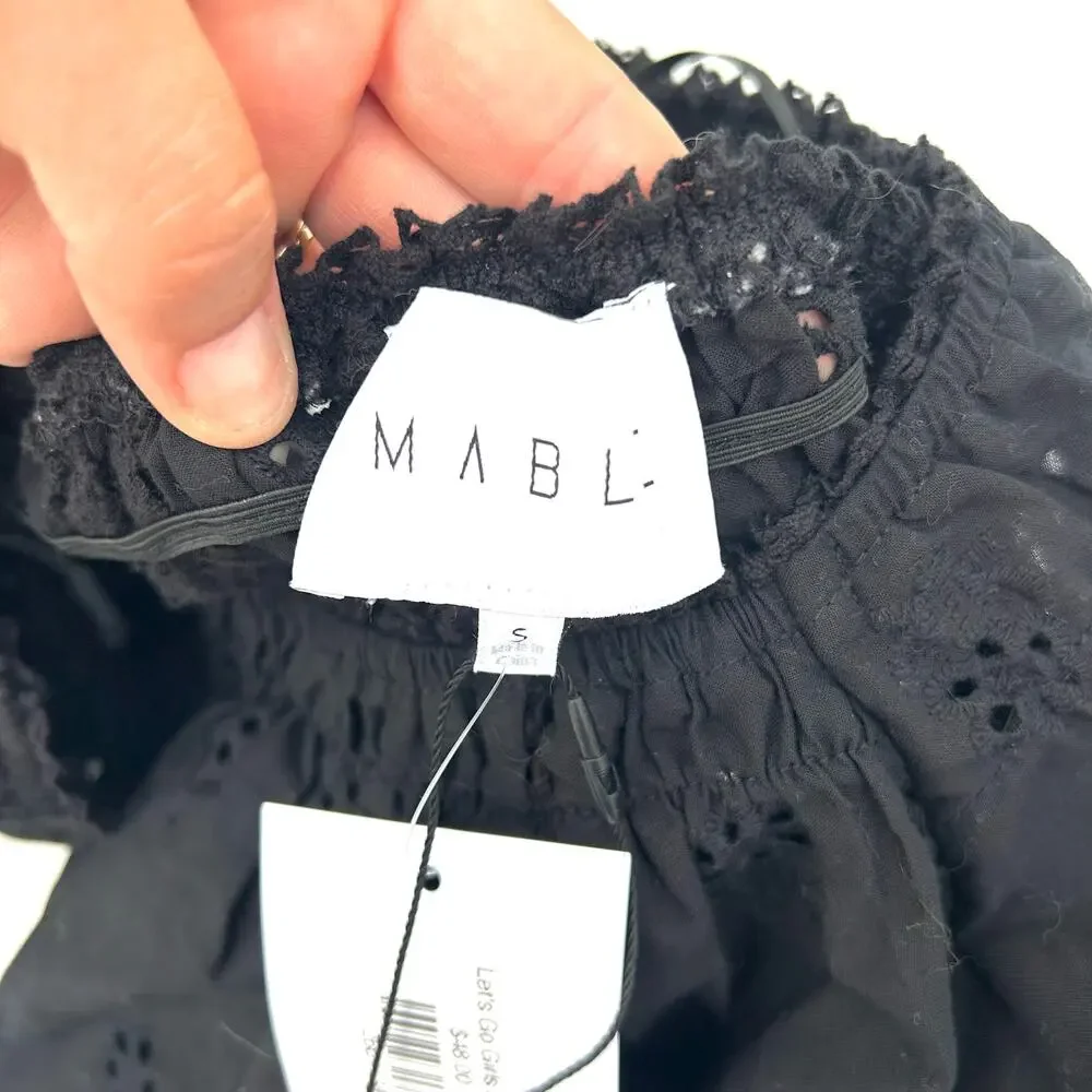 New Anthropologie Mable The Label Black Romantic Lace Blouse Boho Top Small